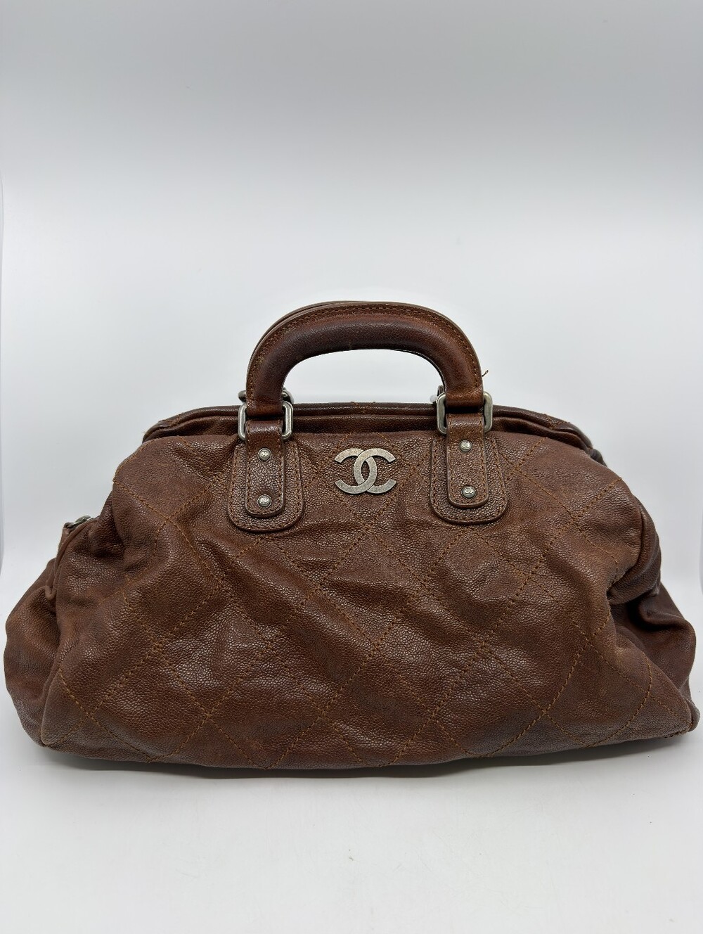 Chanel 2005-2006 Outdoor Ligne Quilted Caviar Doctor Bag.